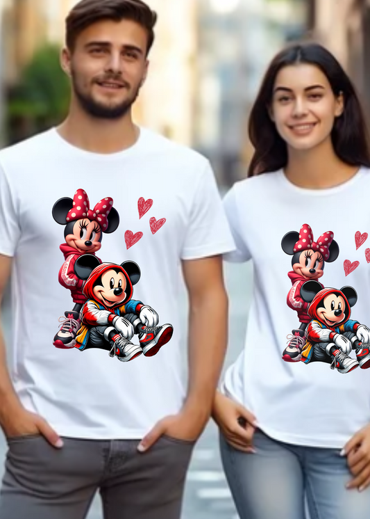 Mickey & Minnie Hearts T-Shirt, Disney Couples Shirt