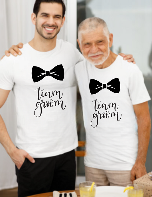 Team Groom T-Shirt — Bow Tie Bachelor Party or Rehearsal Tee
