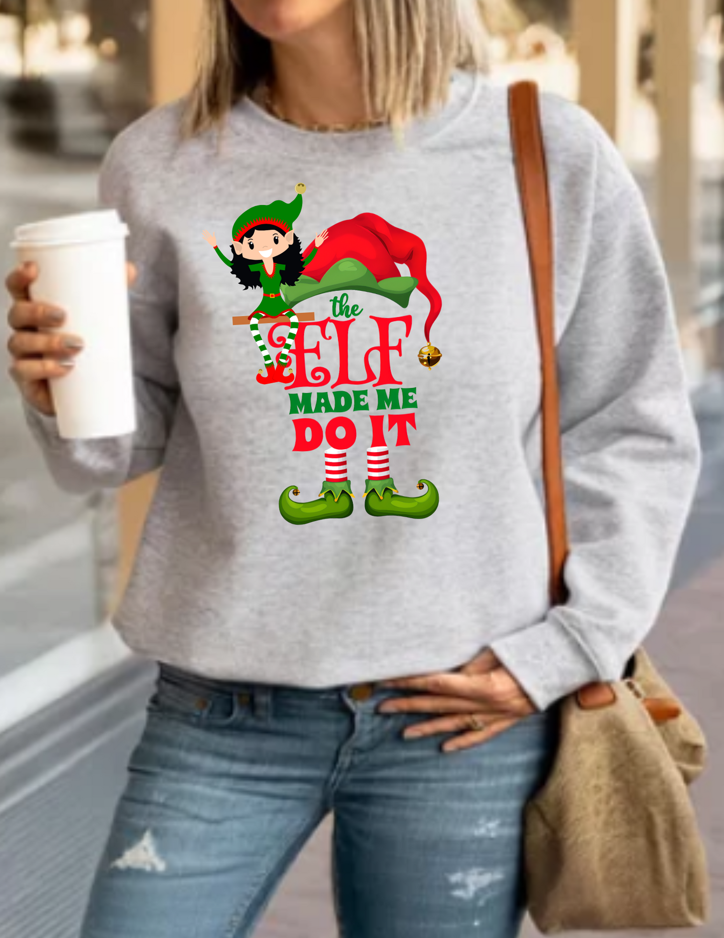 Holiday Crewneck Sweatshirt - 'The Elf Made Me Do It'