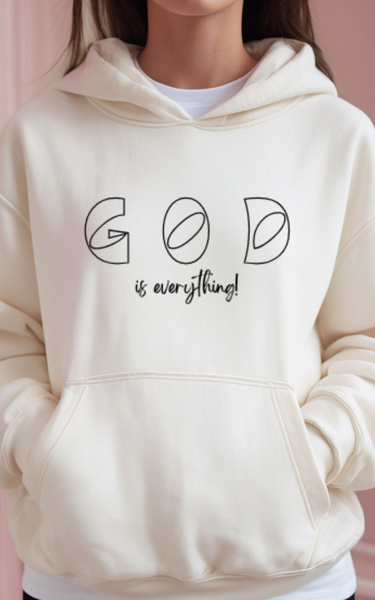 God Is Everything Minimal Faith Hoodie — Inspirational Christian Pullover