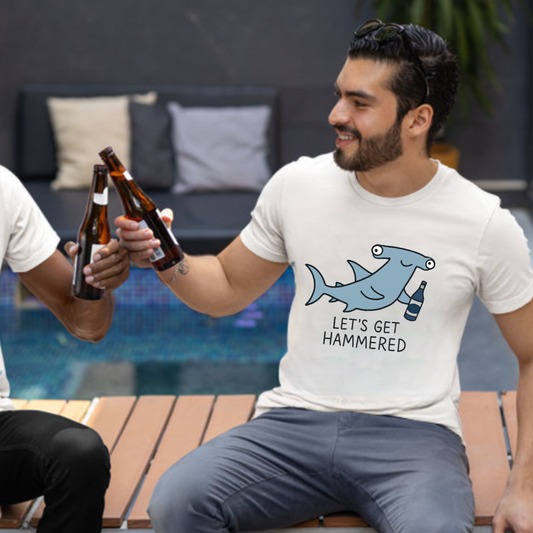 Hammerhead Shark "Let’s Get Hammered" Graphic T-Shirt