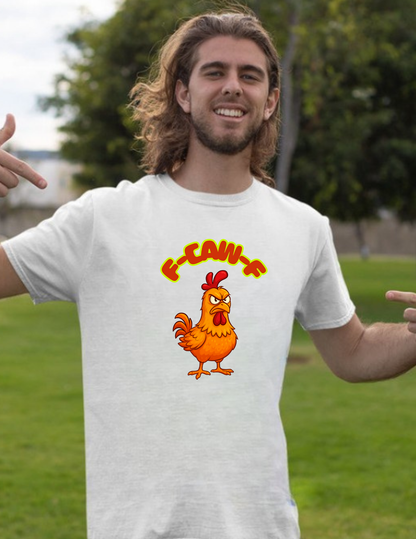 Rooster Funny Illustration T-Shirt — F-CAW-F Graphic Tee