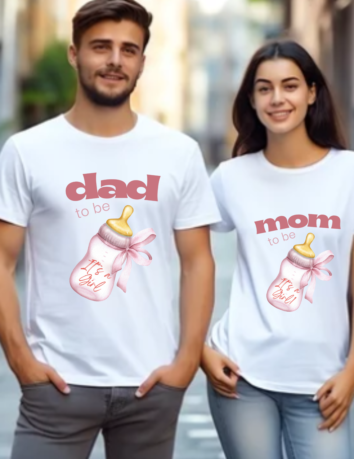 "Mom to Be" Pink Baby Bottle Pregnancy Announcement Tee