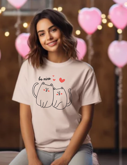 Be Mine Cute Cat T-Shirt — Valentine’s Cute Couple Kittens Tee