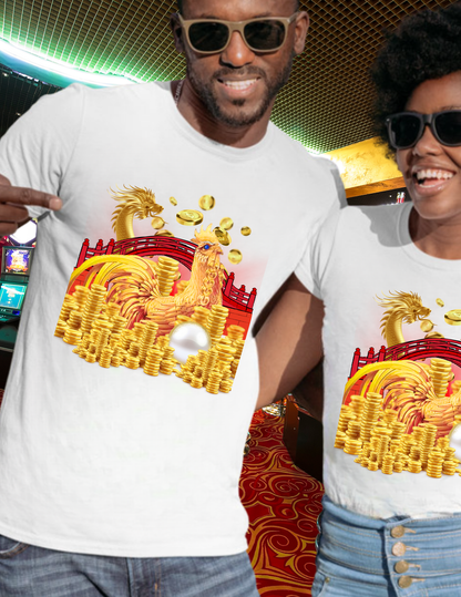 Prosperity Dragon Link T-Shirt — Gold Coins & Fortune Design