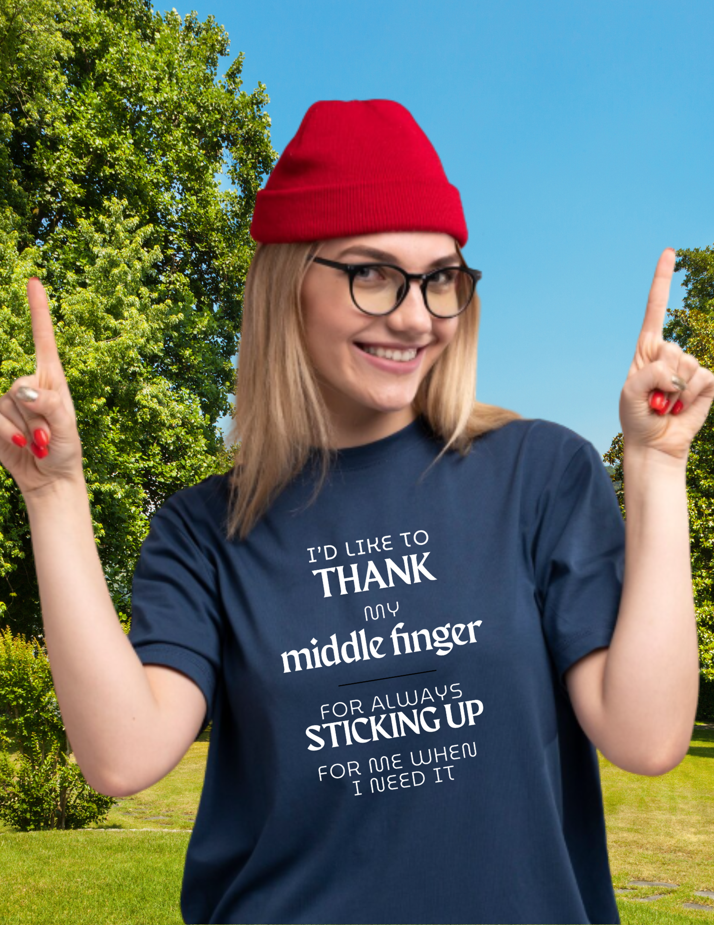 I'd Like To Thank My Middle Finger T-Shirt — Funny Sarcastic Graphic Tee