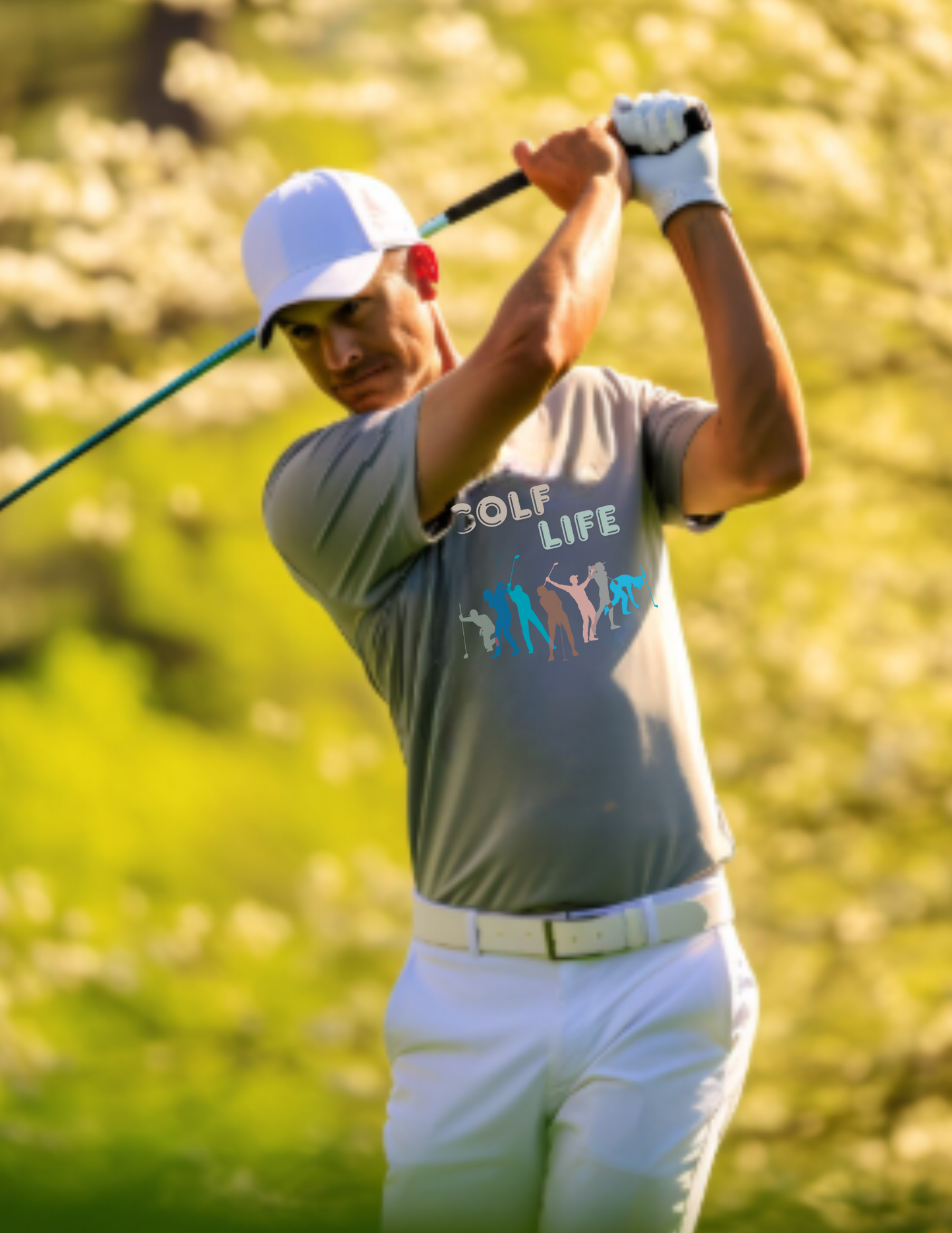 Golf Life T-Shirt — Colorful Golfer Silhouettes Tee