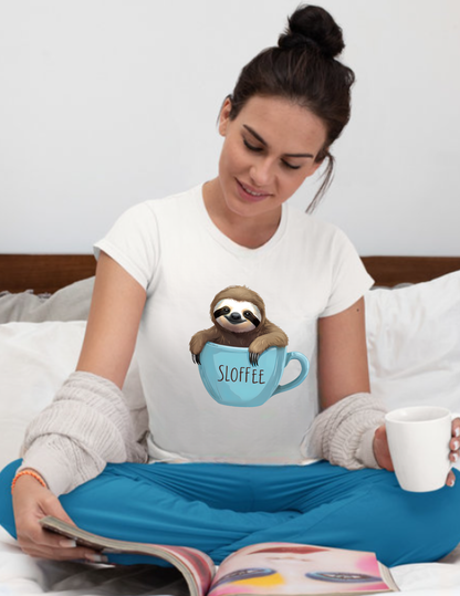 Sloffee Sloth Coffee Cup T-Shirt