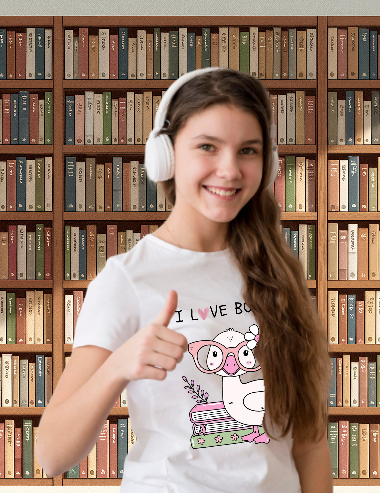 Youth 'I Love Books' Duck Graphic Tee - Cute Reading Shirt
