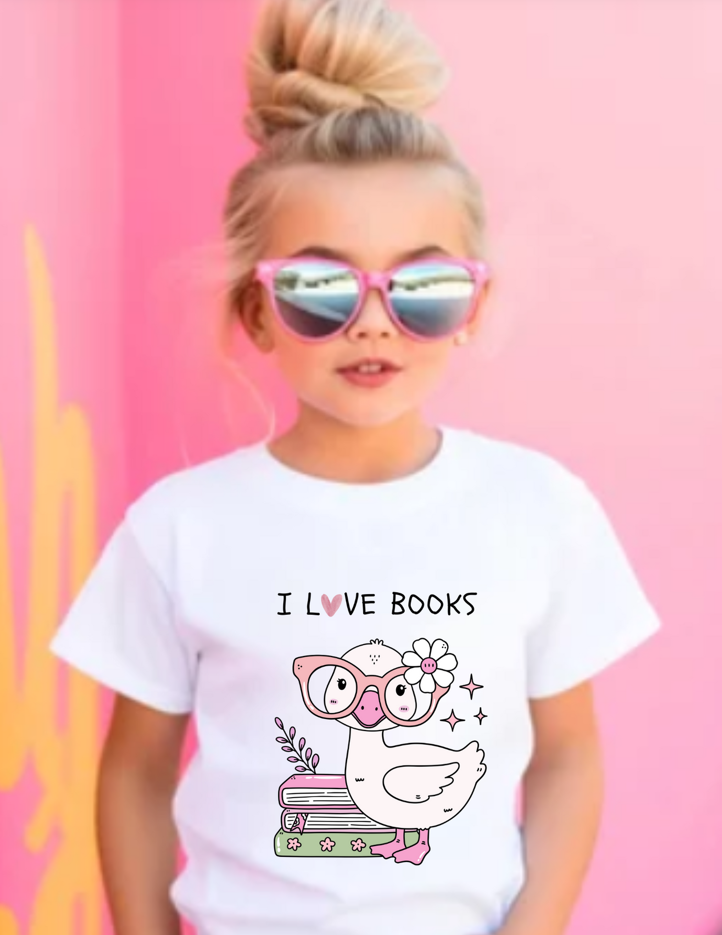 Toddler Tee — Cute Duck "I Love Books" Reading Shirt for Kids