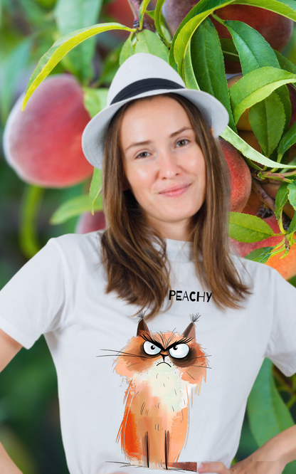Grumpy Cat Tee – "I'm Just Peachy!" Funny Cat T-Shirt