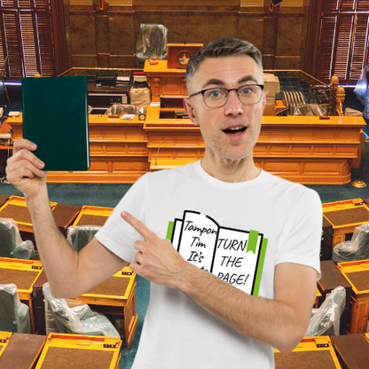 Turn the Page Political Graphic T-Shirt — "Tampon I'm It's Time to TURN THE PAGE" Tee