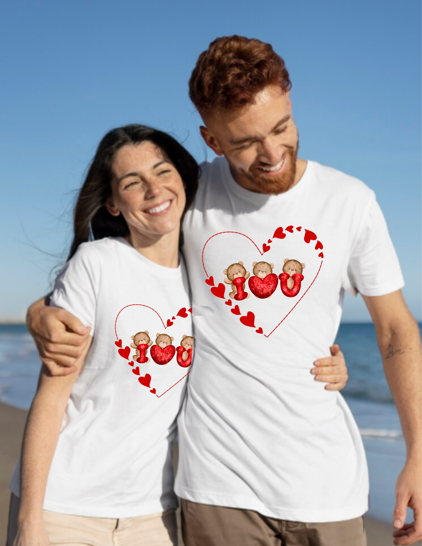 Valentine Teddy Trio Heart T-Shirt – I Love You Cute Bears Valentine Tee