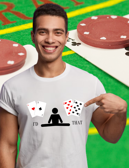 Blackjack T-Shirt — 'I'd Split That' Card Dealer Graphic Tee
