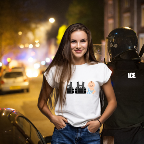 Funny ICE, ICE, Baby Graphic T-Shirt – Immigration Humor Tee