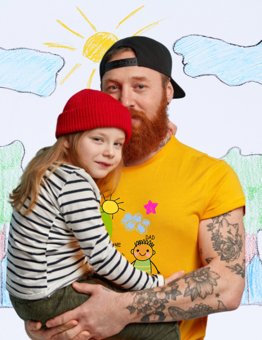 ME & DAD Kids' Handprint Father's Day T-Shirt — Cute Child Drawing Tee