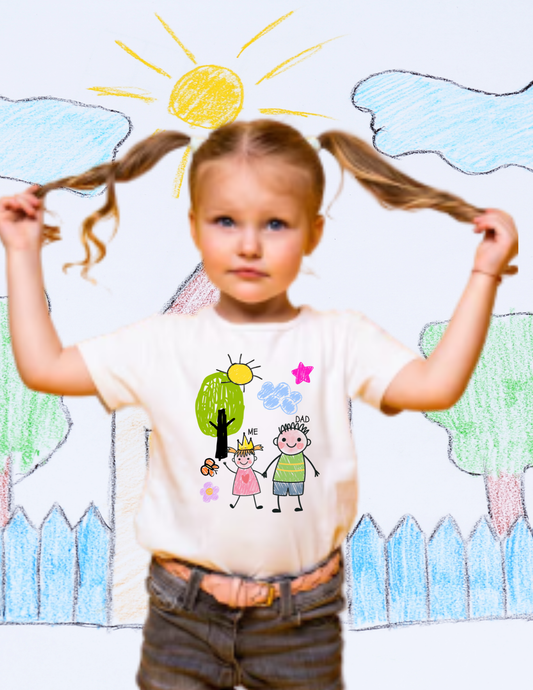 Toddler Tee — Cute Hand-Drawn 'Me & Dad' Family Shirt for Kids