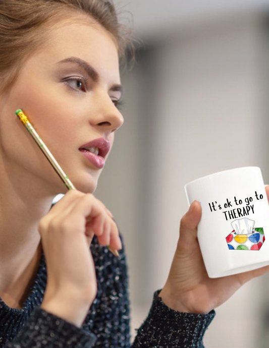 It's OK to Go to Therapy Coffee Mug — Inspirational Mental Health Gift