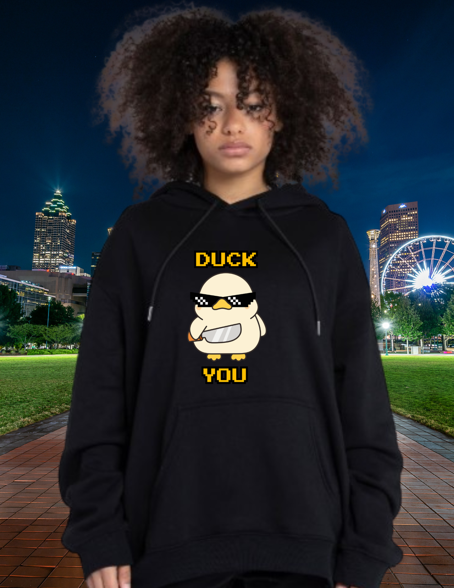 Hoodie — 'Duck You' Funny Cool Sunglasses Duck Graphic Pullover
