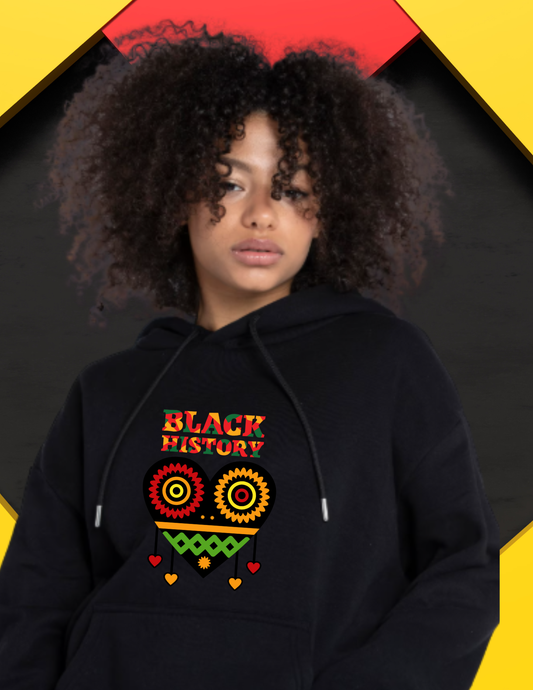 Black History Heart Hoodie —  Celebration Pullover