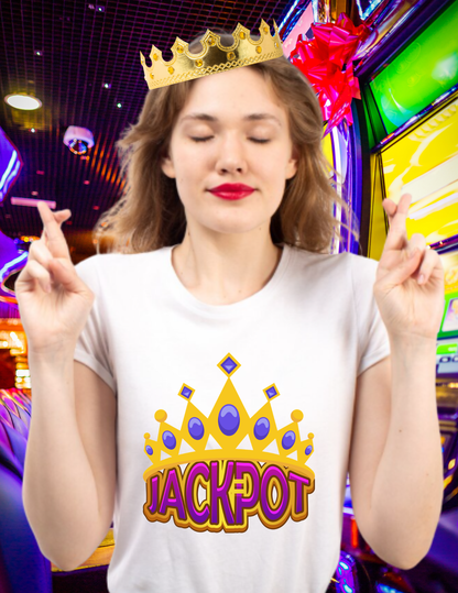 Jackpot Queen - Crown T-Shirt — Casino Lucky Winner Graphic Tee