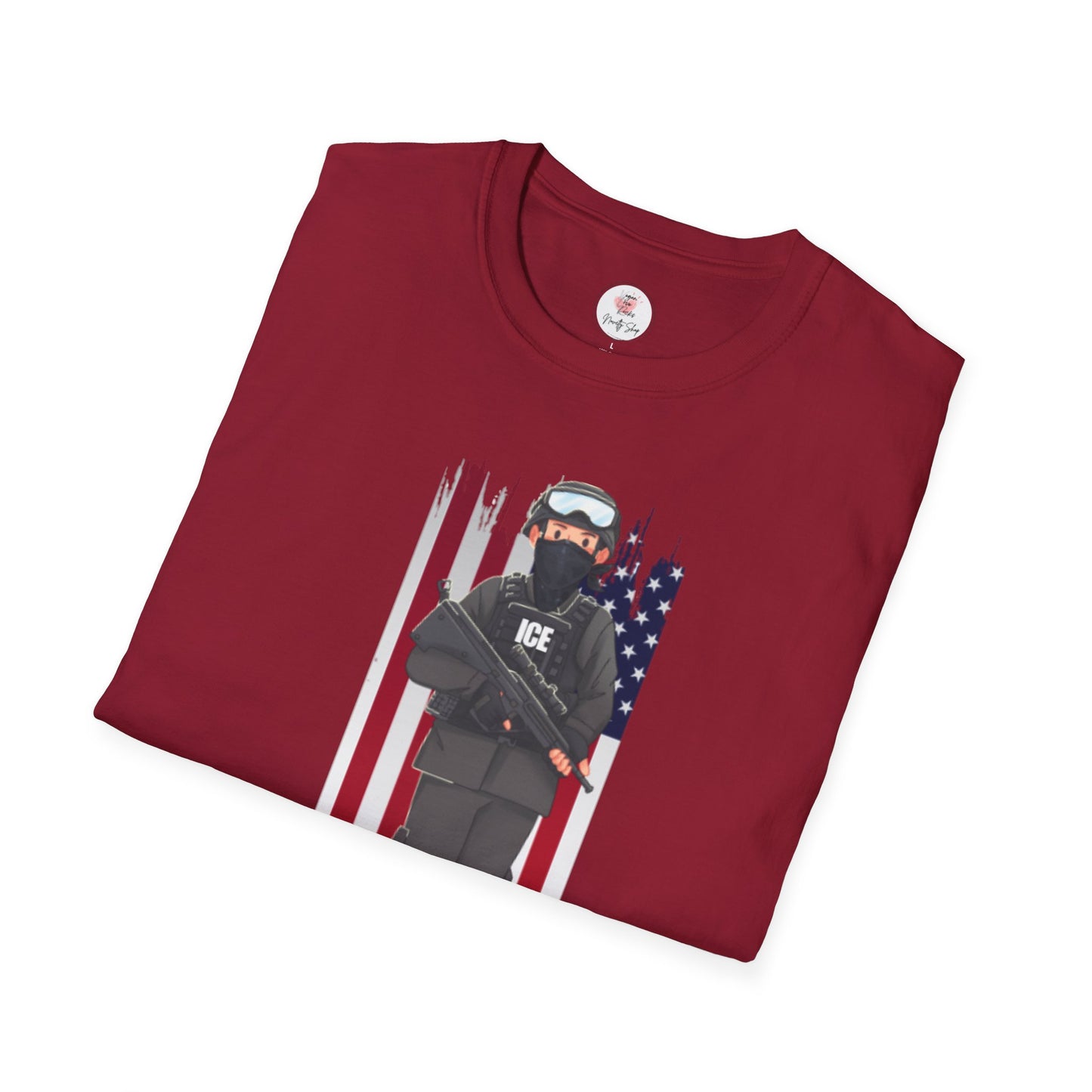 ICE Riot Gear T-Shirt — American Flag Tactical Design