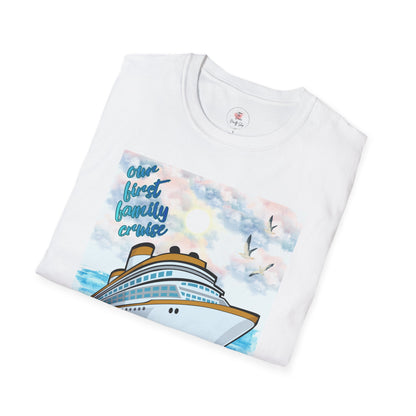 Cruise Ship Tee — "Our First Family Cruise" Adult T-Shirt