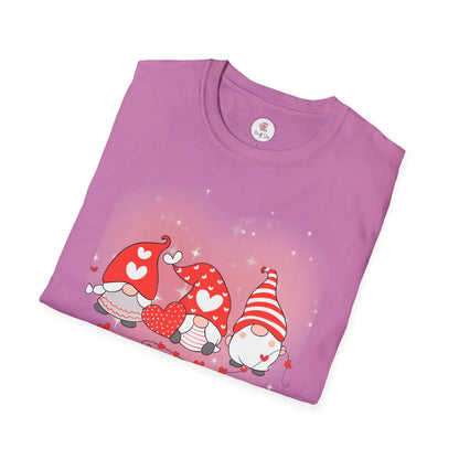 Valentine Gnome Trio T-Shirt — Cute Hearts & Cozy Valentine Gnomes Tee