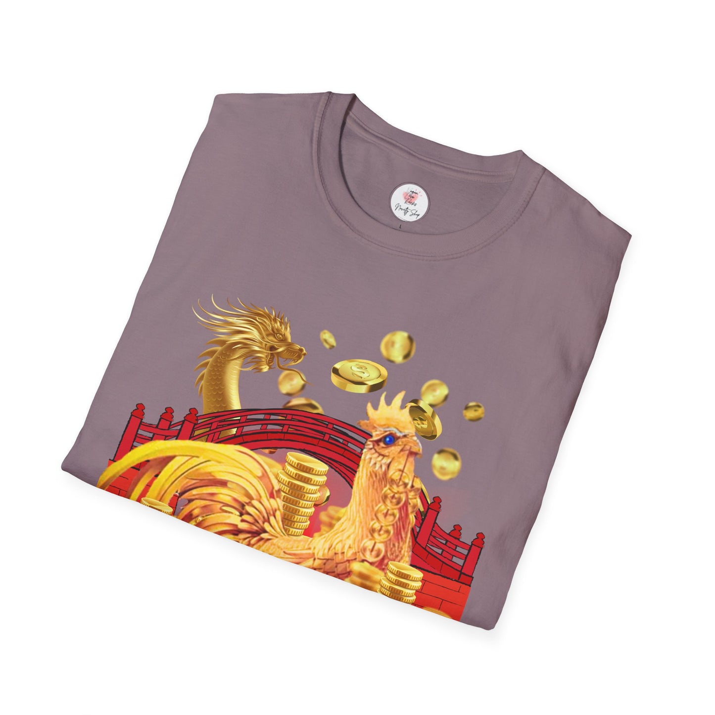 Prosperity Dragon Link T-Shirt — Gold Coins & Fortune Design