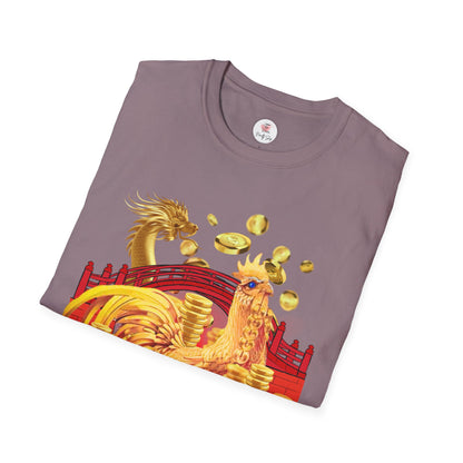 Prosperity Dragon Link T-Shirt — Gold Coins & Fortune Design
