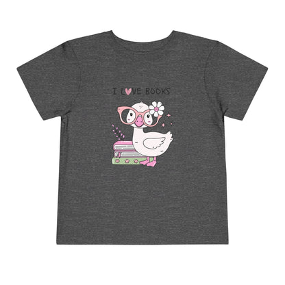 Toddler Tee — Cute Duck "I Love Books" Reading Shirt for Kids