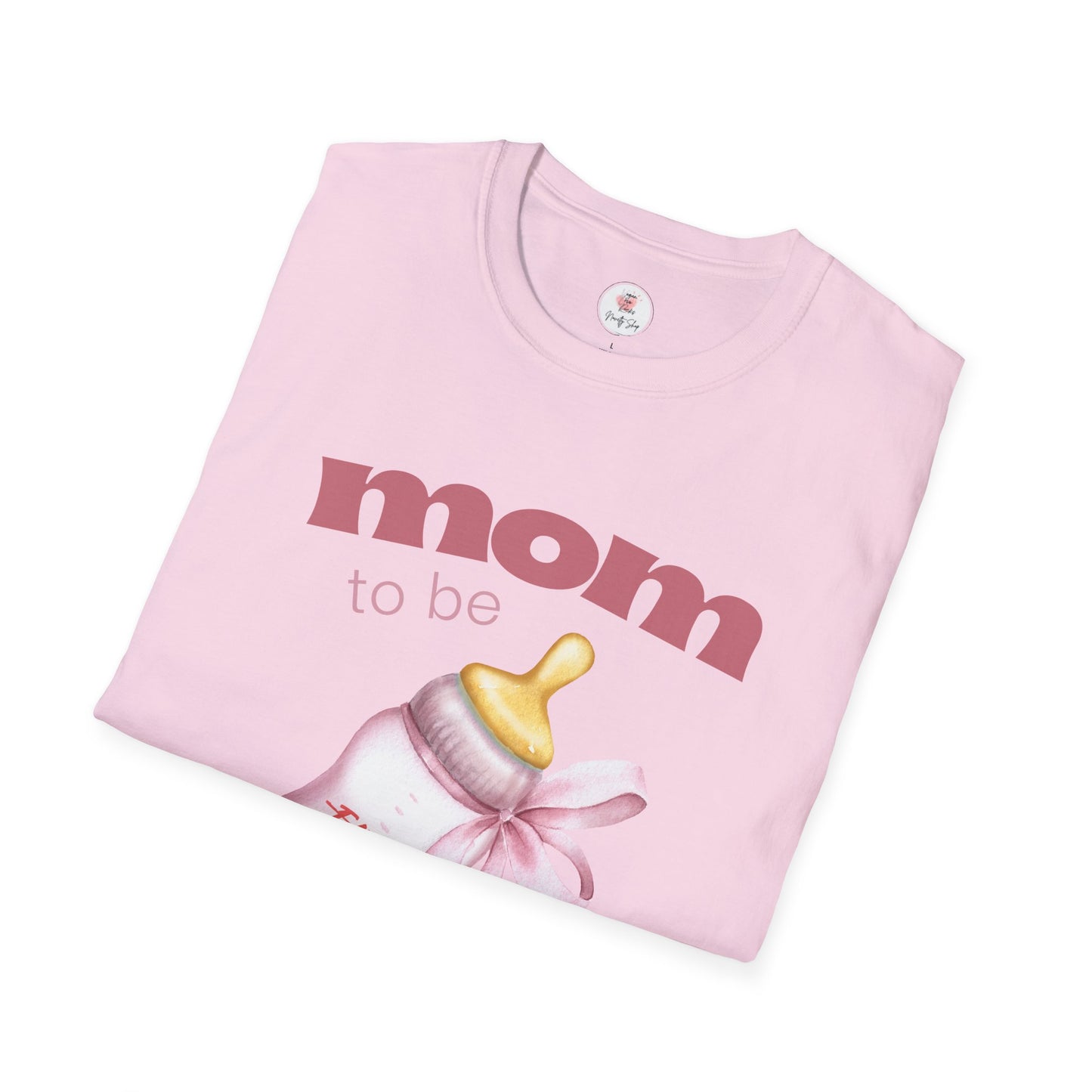 "Mom to Be" Pink Baby Bottle Pregnancy Announcement Tee