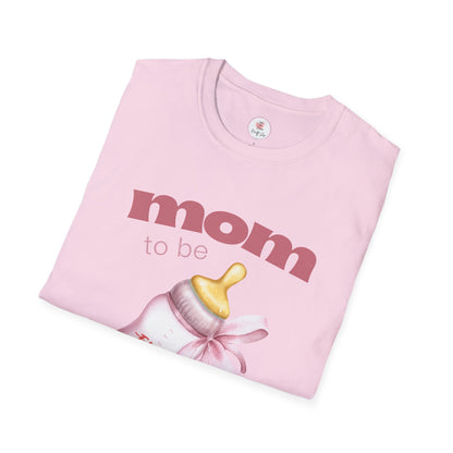 "Mom to Be" Pink Baby Bottle Pregnancy Announcement Tee