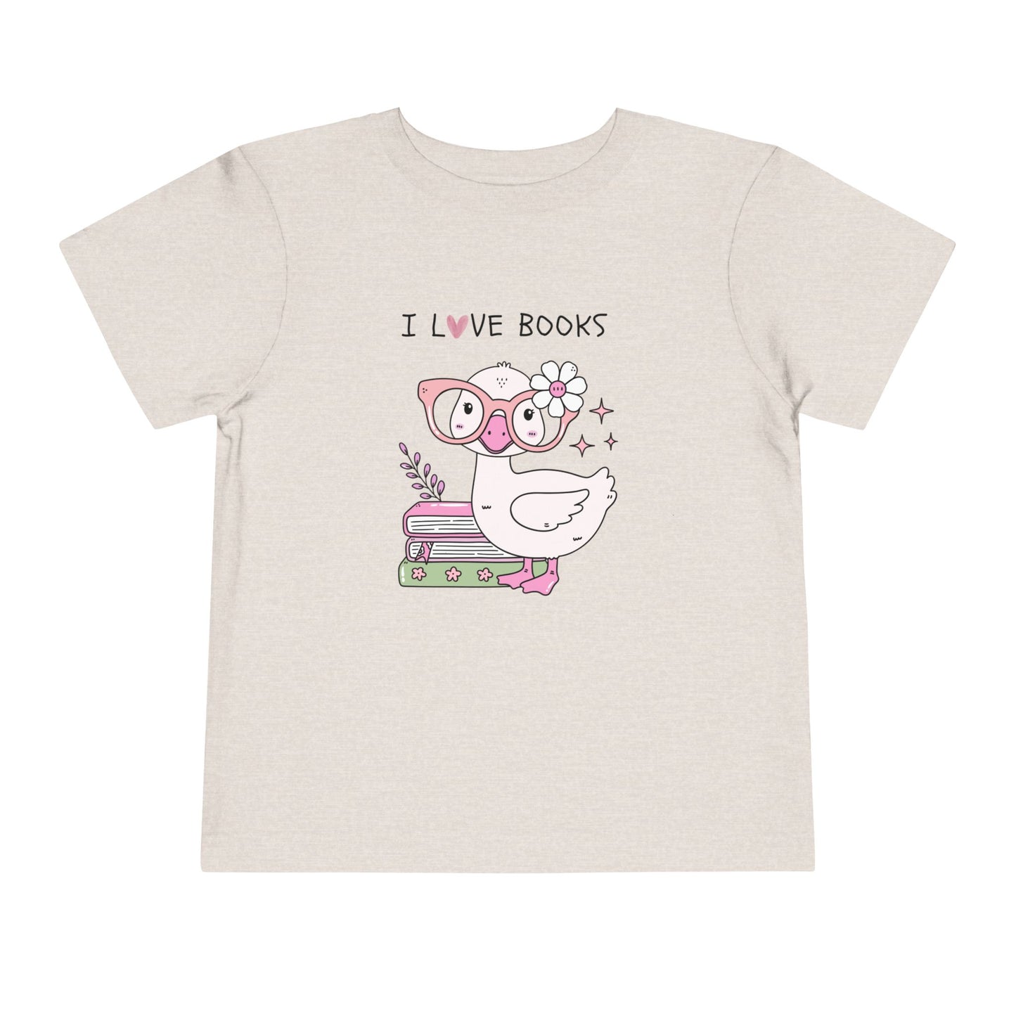 Toddler Tee — Cute Duck "I Love Books" Reading Shirt for Kids