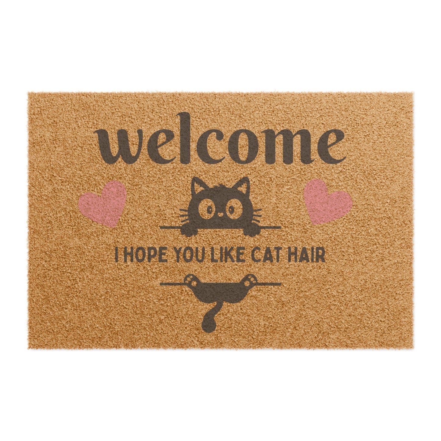 Doormat — "Welcome, I Hope You Like Cat Hair" Cute Cat Lover Doormat