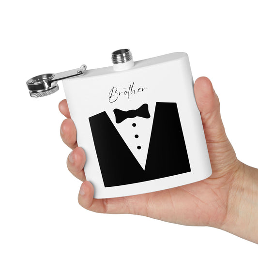 Brother Tuxedo Flask – 6oz Stainless Steel Groomsmen Gift
