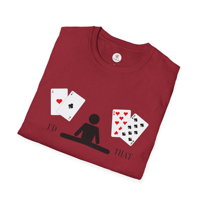 Blackjack T-Shirt — 'I'd Split That' Card Dealer Graphic Tee