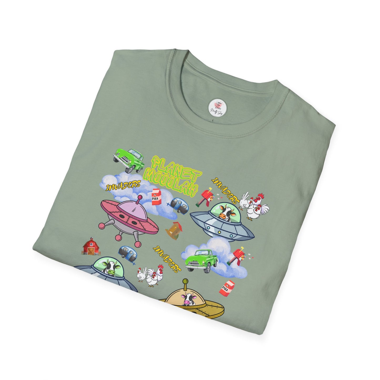 Planet Mooolah Game T-Shirt — Cute Colorful Spaceship Casino Graphic Tee