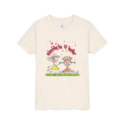Sisters 4 Ever Youth Tee — Cute Hand-Drawn Sisterhood Kids Shirt