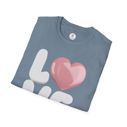 L - Heart - V - E   Graphic T-Shirt — Cute Pink Heart "LOVE" Tee for Valentine’s Day