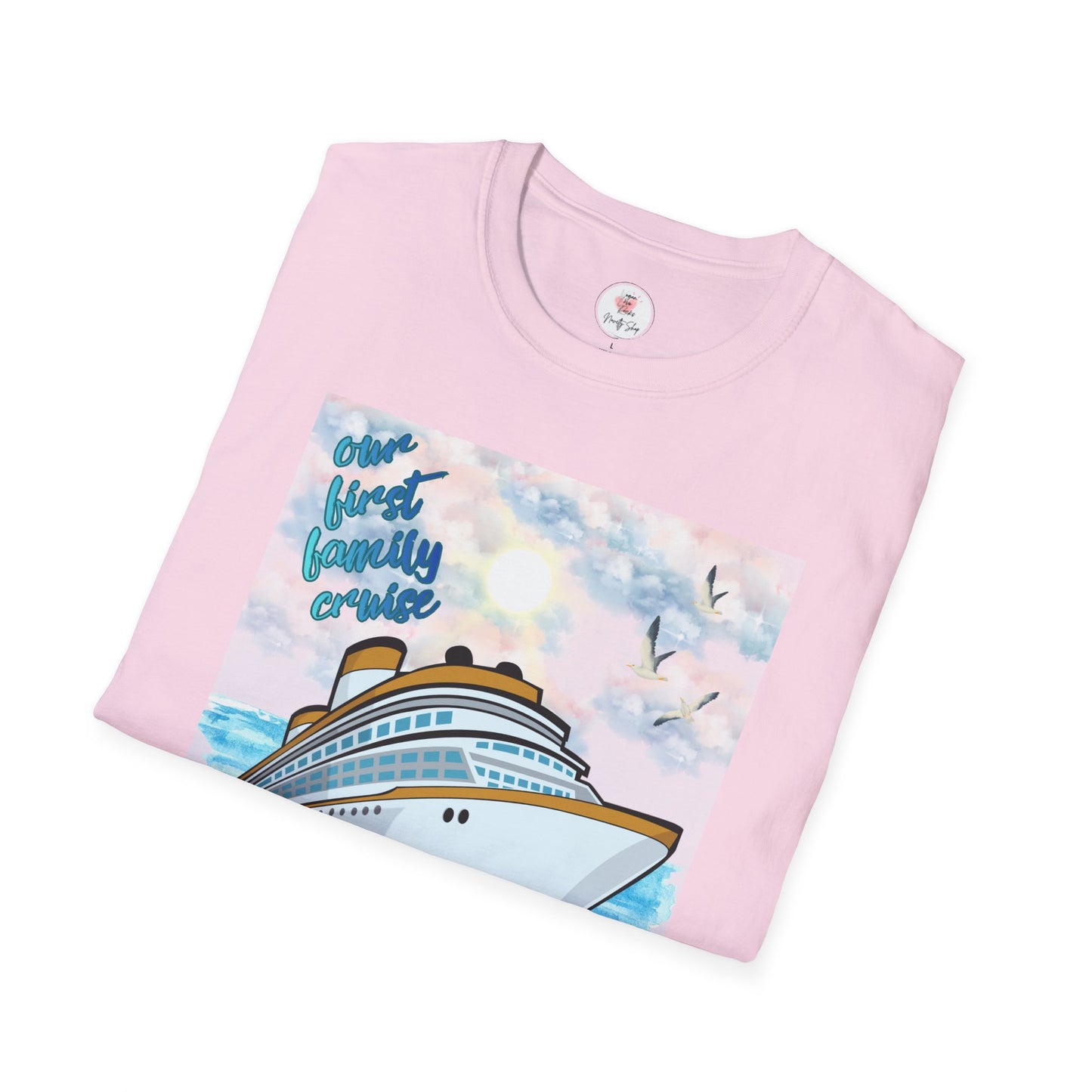 Cruise Ship Tee — "Our First Family Cruise" Adult T-Shirt