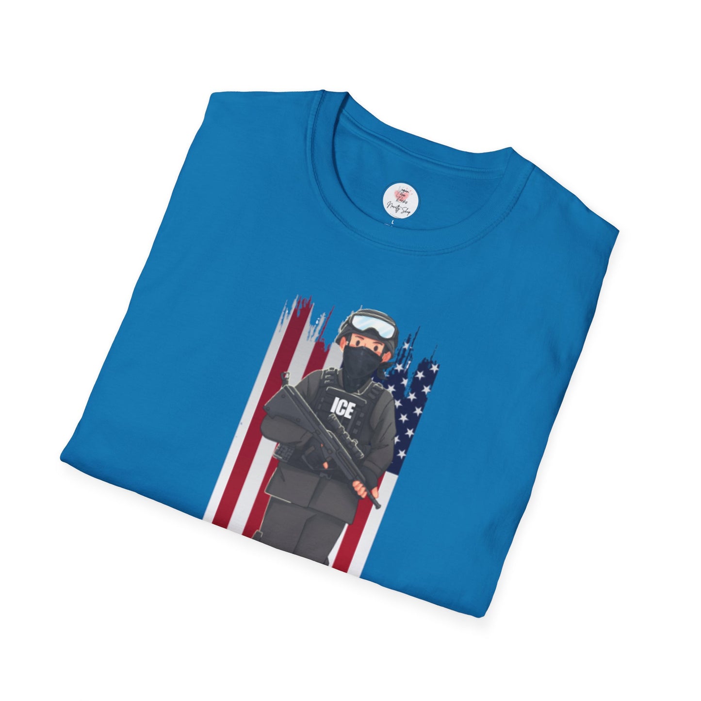 ICE Riot Gear T-Shirt — American Flag Tactical Design