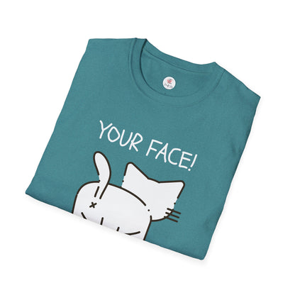 Minimalist 'Your Face' Cat Butt T-Shirt — Funny Cat Lover Tee
