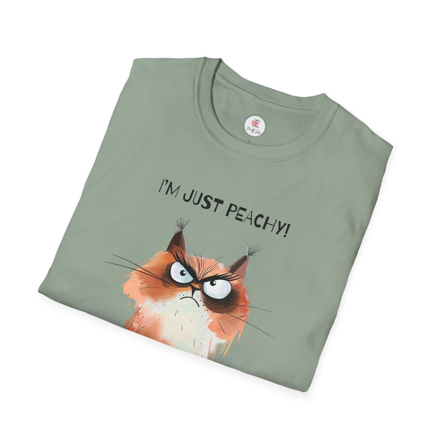 Grumpy Cat Tee – "I'm Just Peachy!" Funny Cat T-Shirt