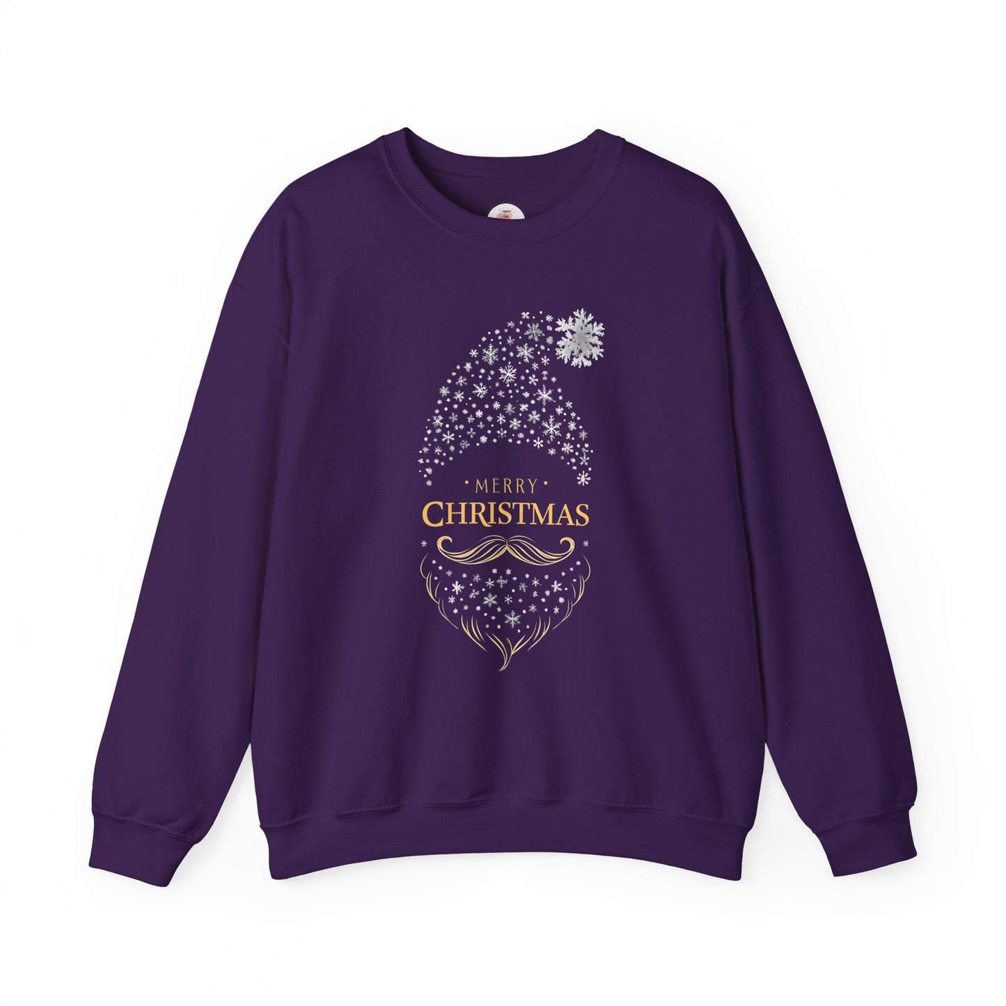 Silver and Gold Holiday 'Merry Christmas'  Gnome Crewneck Sweatshirt