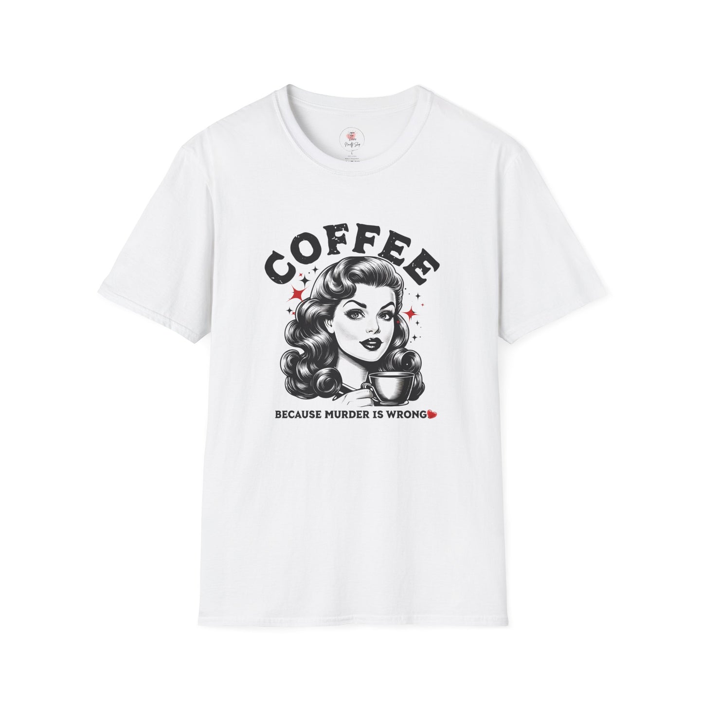 Coffee Because Murder is Wrong Softstyle T-Shirt