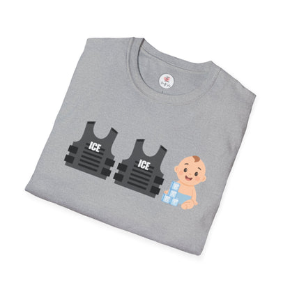 Funny ICE, ICE, Baby Graphic T-Shirt – Immigration Humor Tee