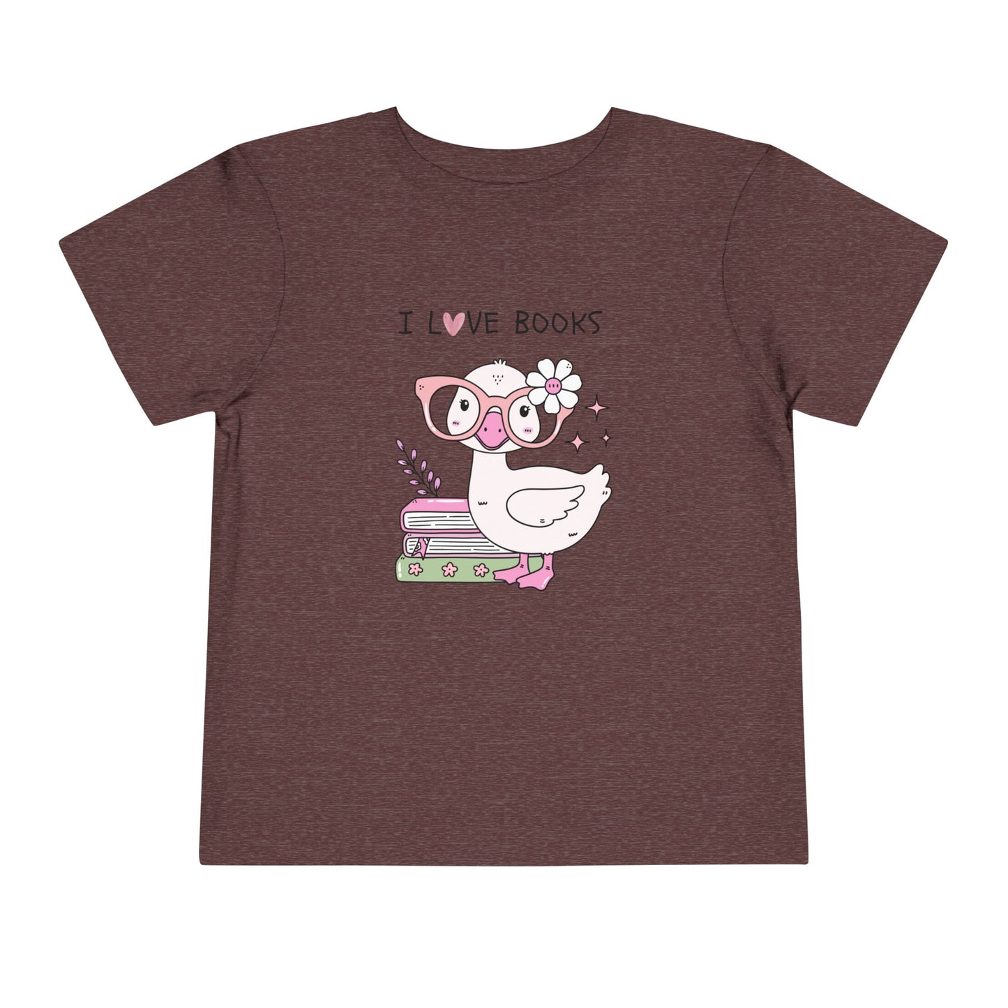 Toddler Tee — Cute Duck "I Love Books" Reading Shirt for Kids