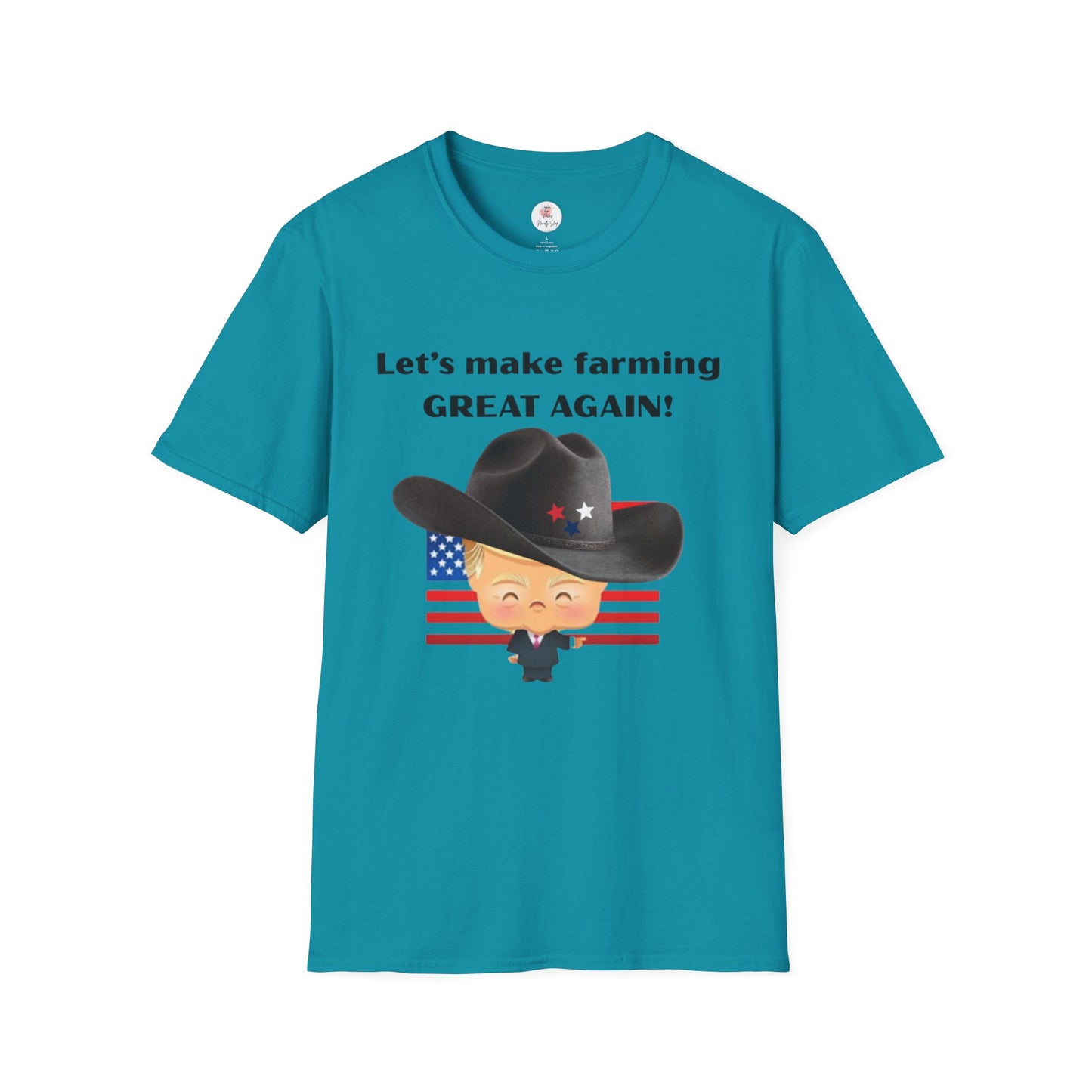 Let's Make Farming Great Again T-Shirt — Patriotic Cowboy Trump Farming Tee
