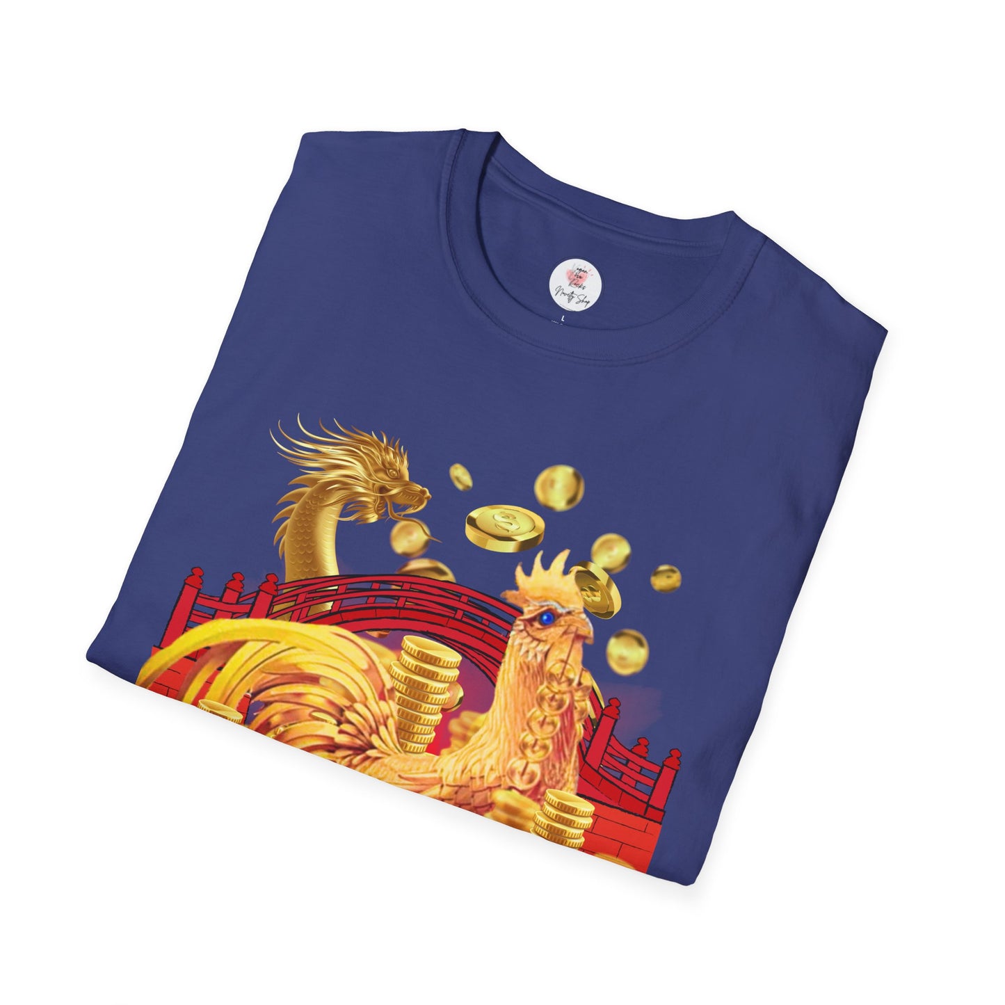 Prosperity Dragon Link T-Shirt — Gold Coins & Fortune Design